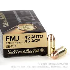 Sellier & Bellot 45 Acp 230gr FMJ (Packet of 50)
