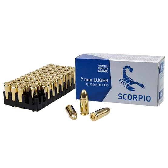 STV SCORPIO 9MMP 124GR FMJ (50)
