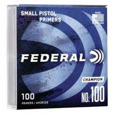 FEDERAL SMALL PISTOL PRIMERS (100)